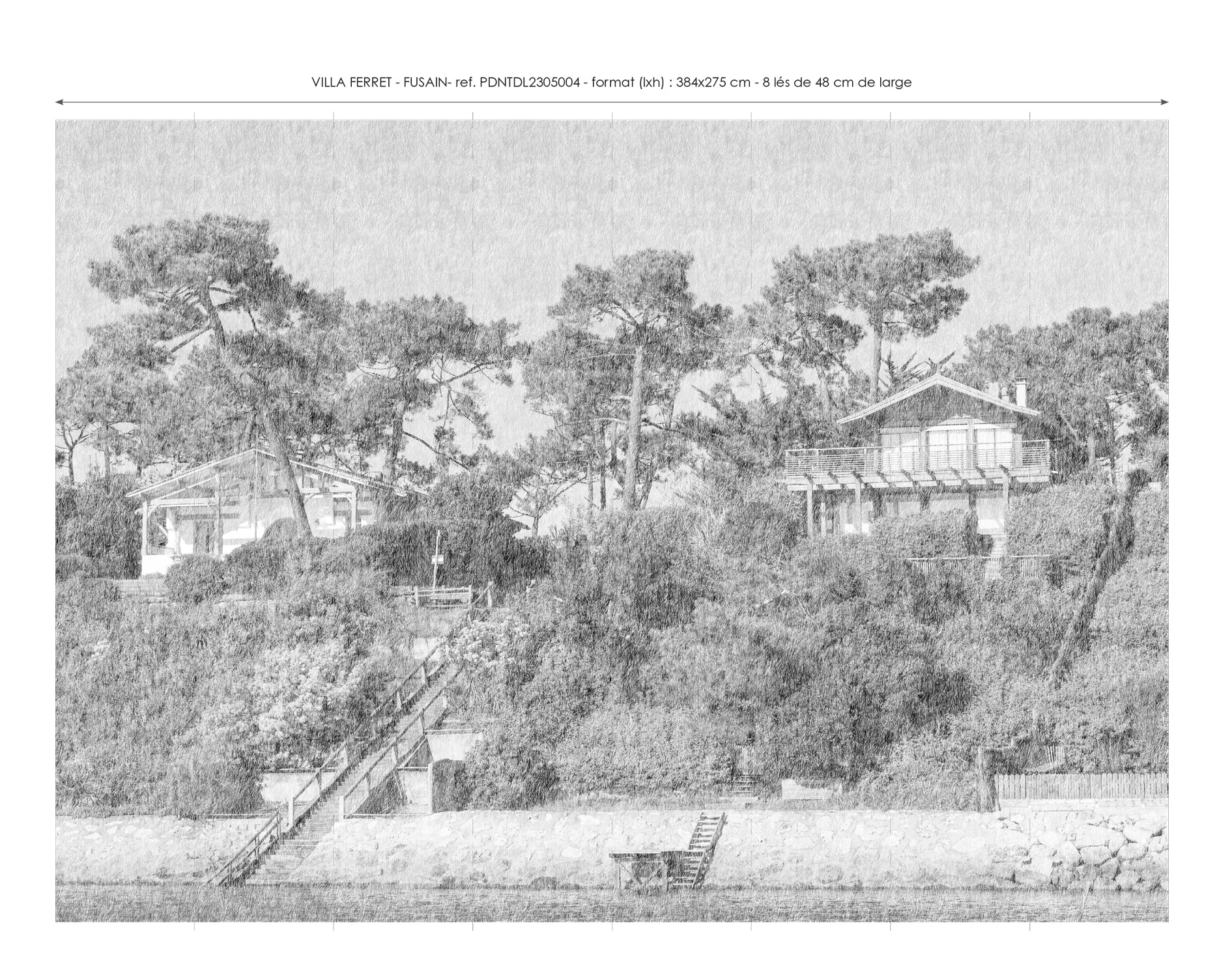 Papier Peint Panoramique Villa Ferret - Fusain - Image 9