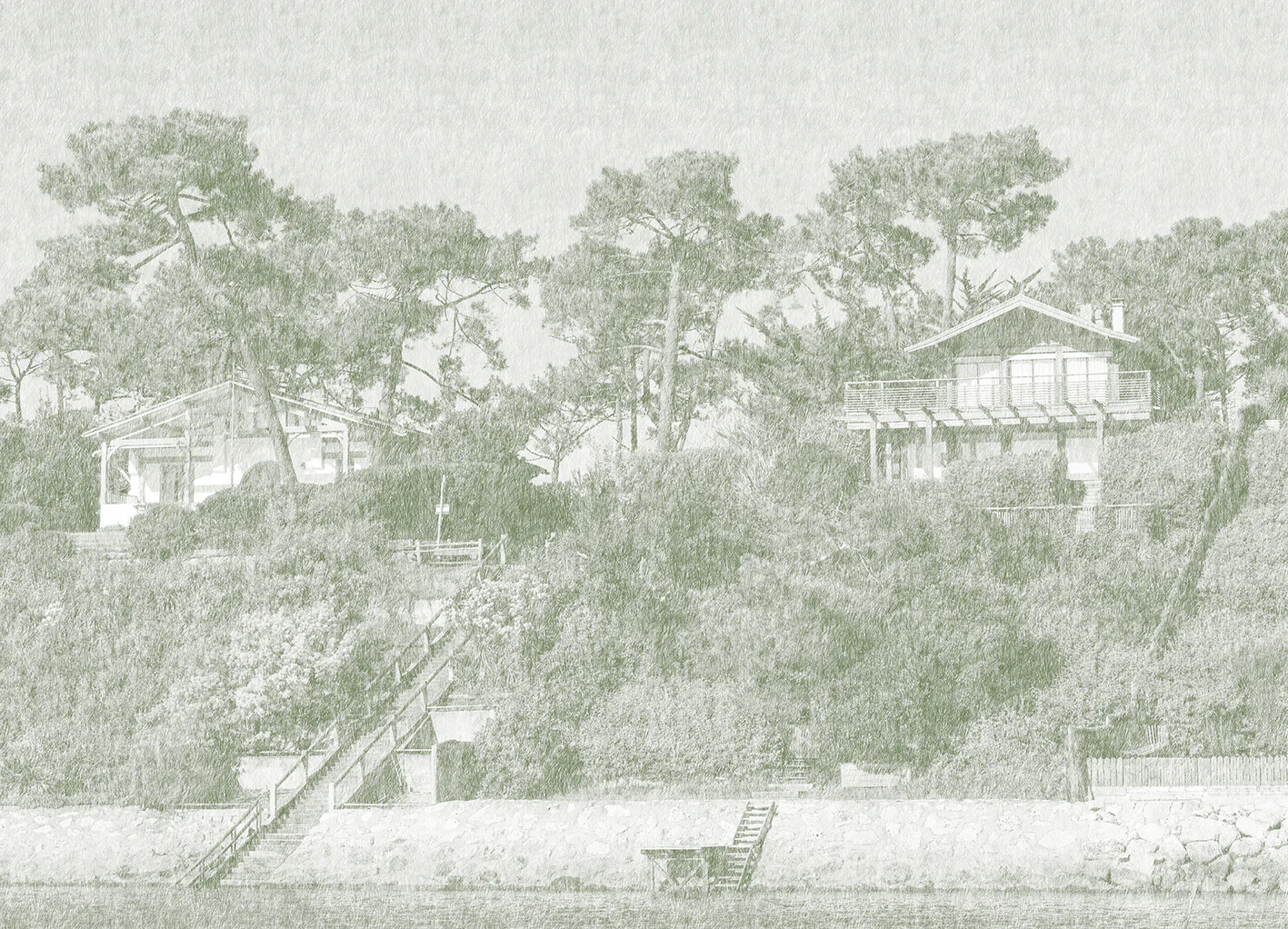 Papier Peint Panoramique Villa Ferret - Lichen - Image 6