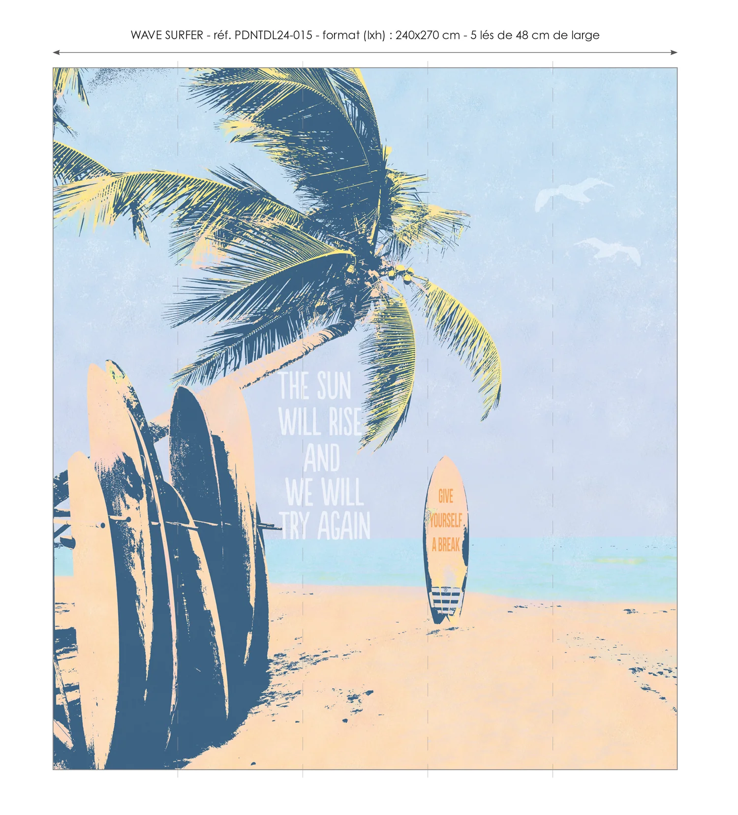 Papier Peint Panoramique Wave Surfer - Multicolore - Image 7