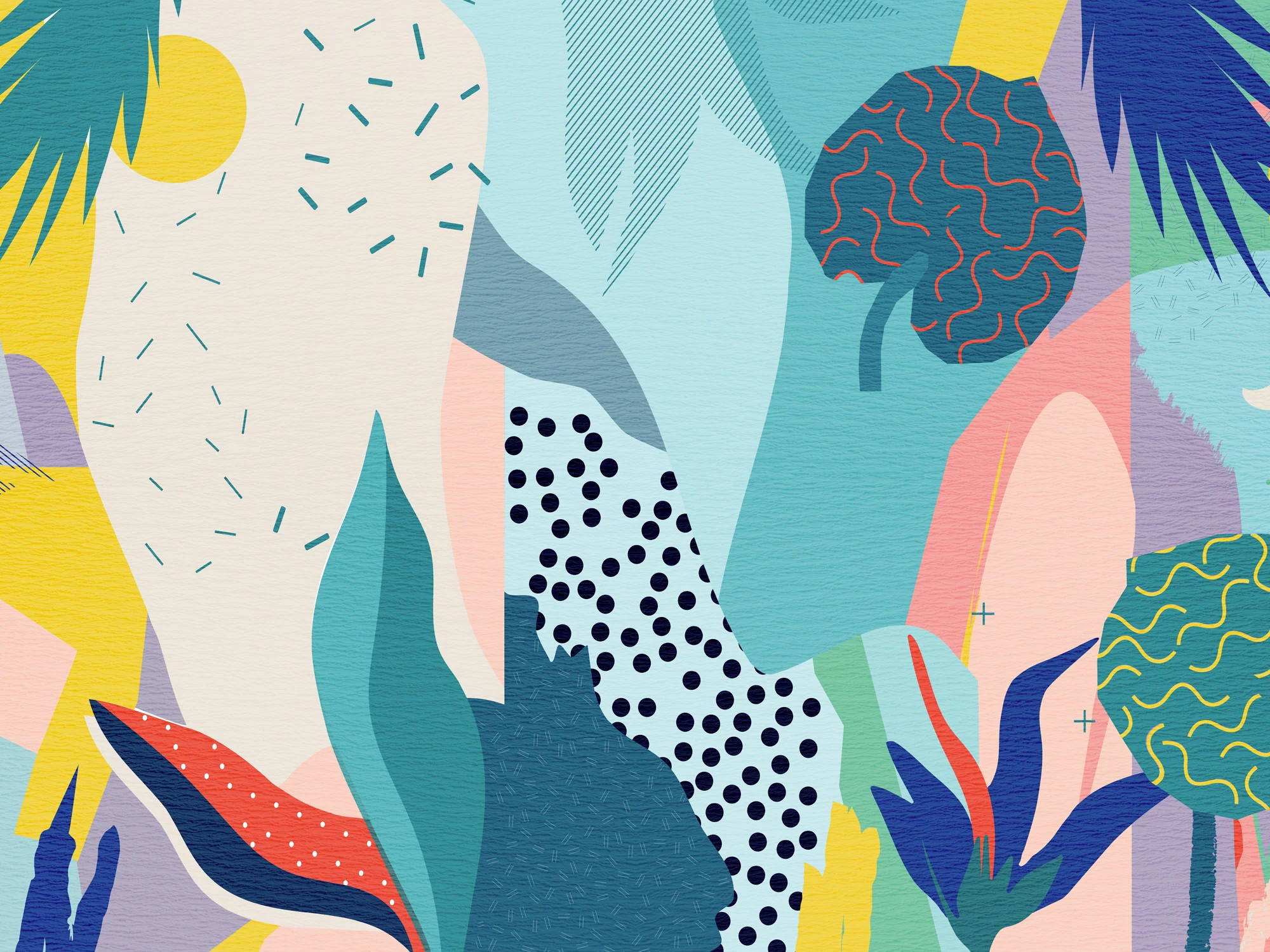 Poster Adhésif Abstract Jungle - Multicolore - Image 2