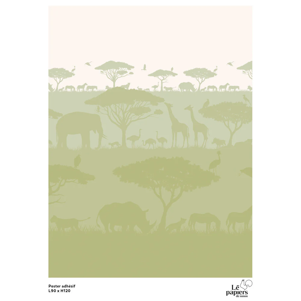 Poster Adhésif Savane - Vert - Image 2