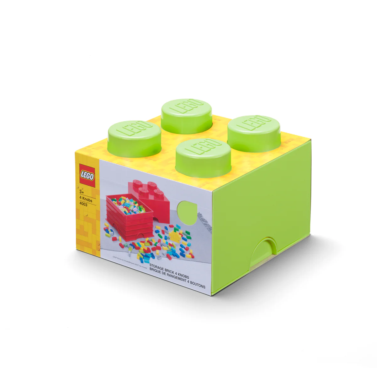 Boîte De Rangement - Brique 4 Plots - Vert Jaune - Image 5