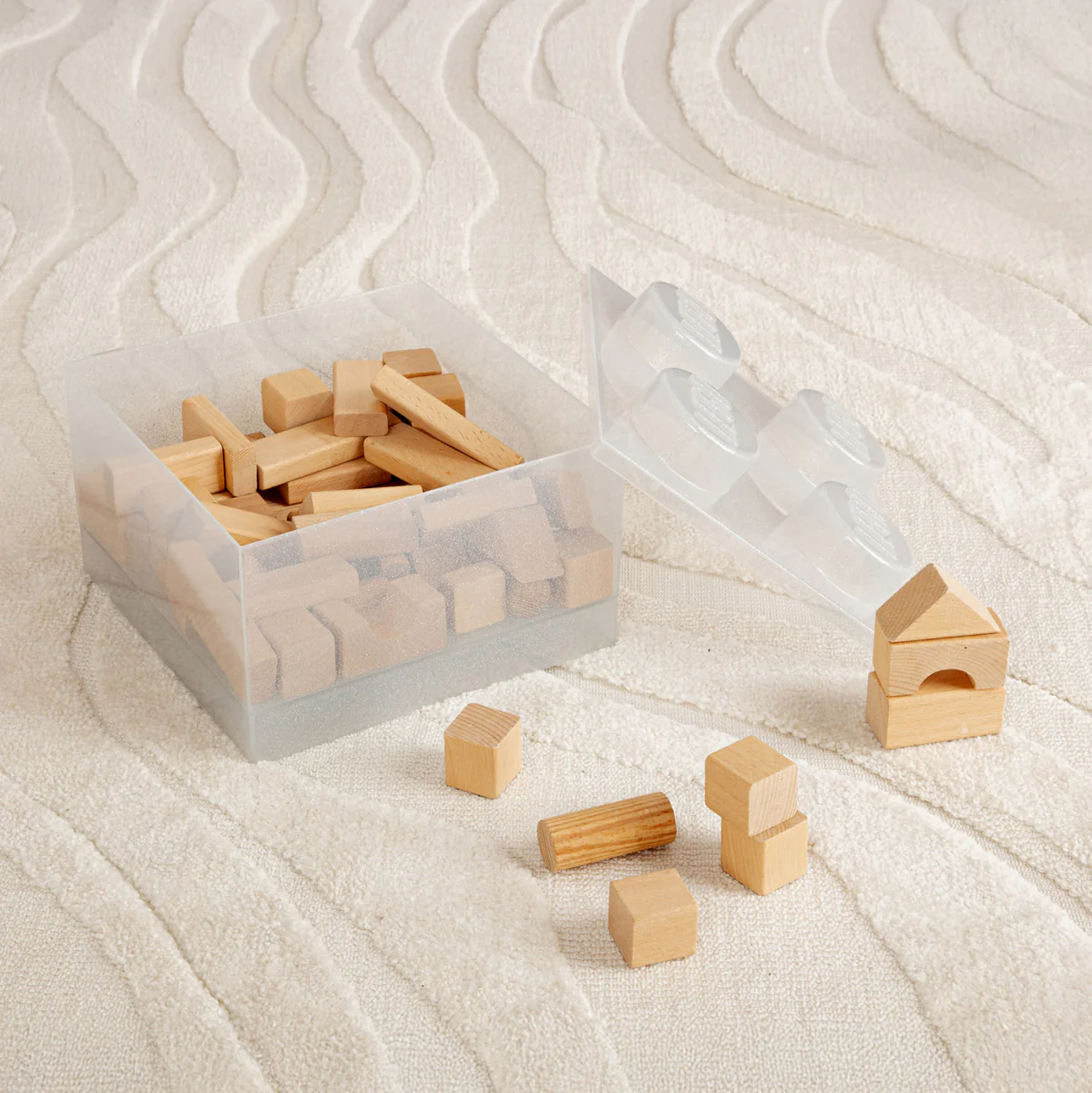 Boîte De Rangement - Brique 4 Plots Transparente - Transparent Pailleté - Image 8