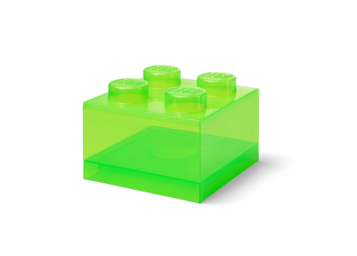 Boîte De Rangement - Brique 4 Plots Transparente - Vert Clair Translucide - Image 3