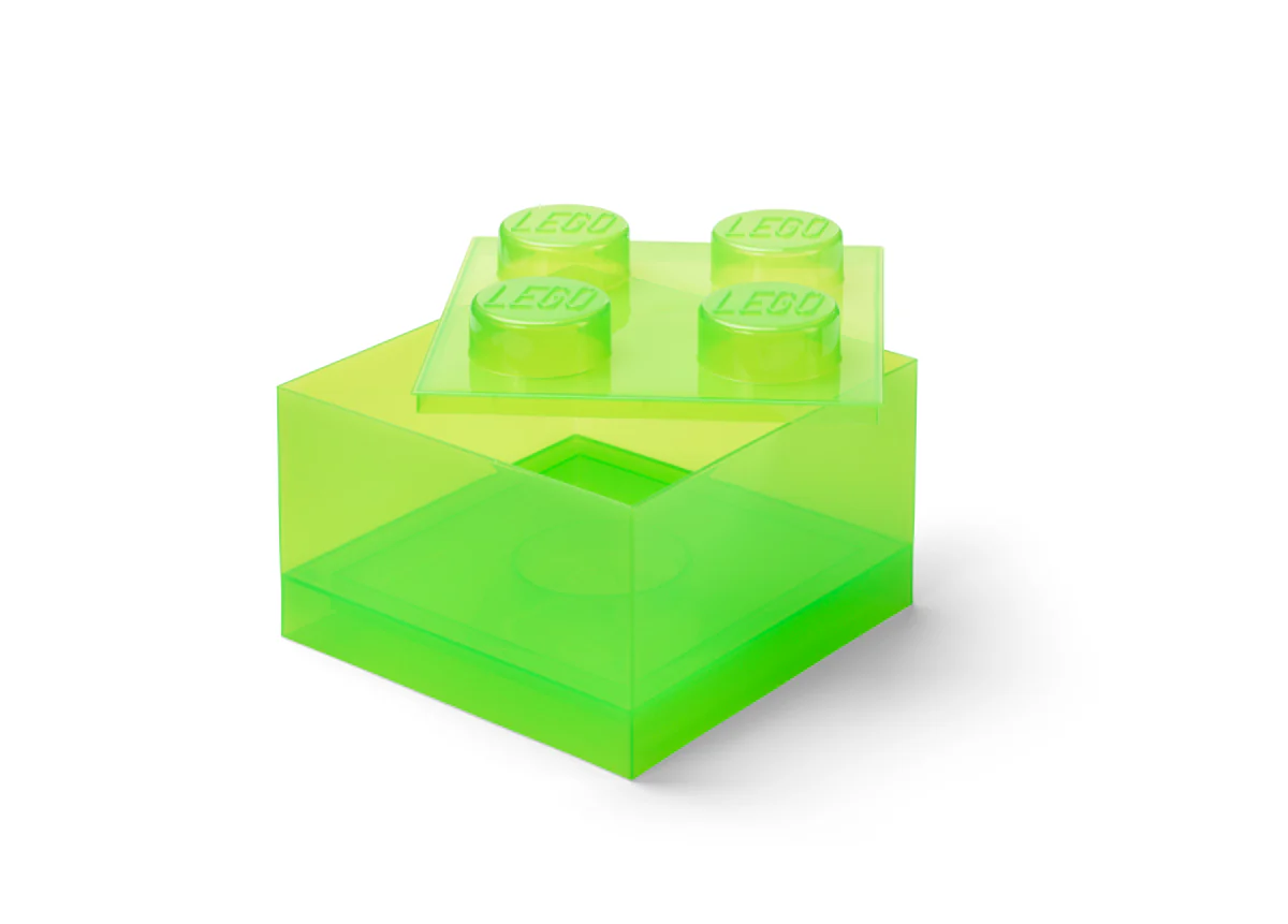 Boîte De Rangement - Brique 4 Plots Transparente - Vert Clair Translucide - Image 4