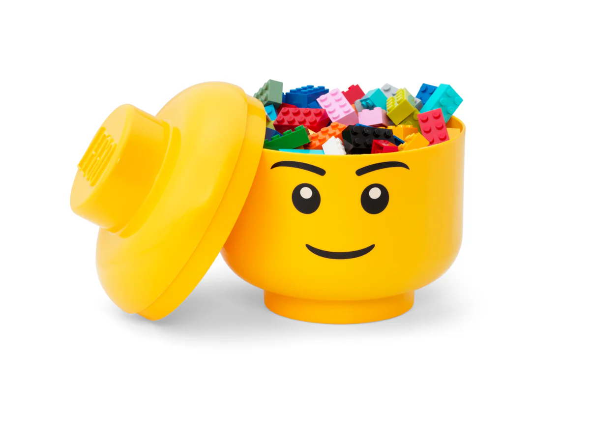 Boîte De Rangement - Tête Garçon - Petite Taille - Jaune - Image 2