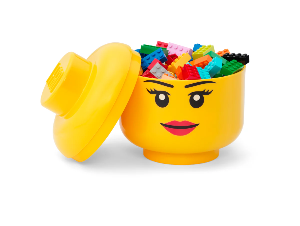 Boîte De Rangement - Tête Fille - Petite Taille - Jaune - Image 2