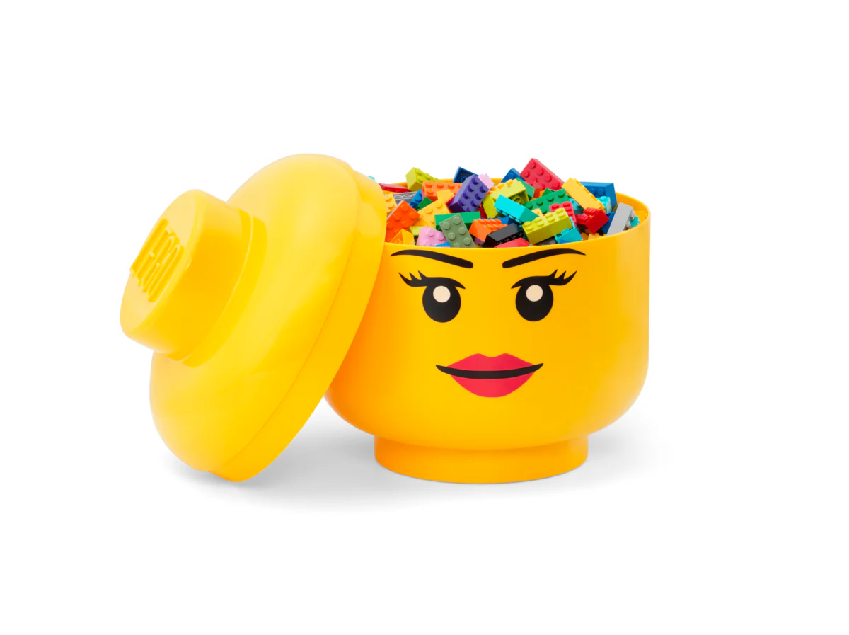 Boîte De Rangement - Tête Fille - Grande Taille - Jaune - Image 2