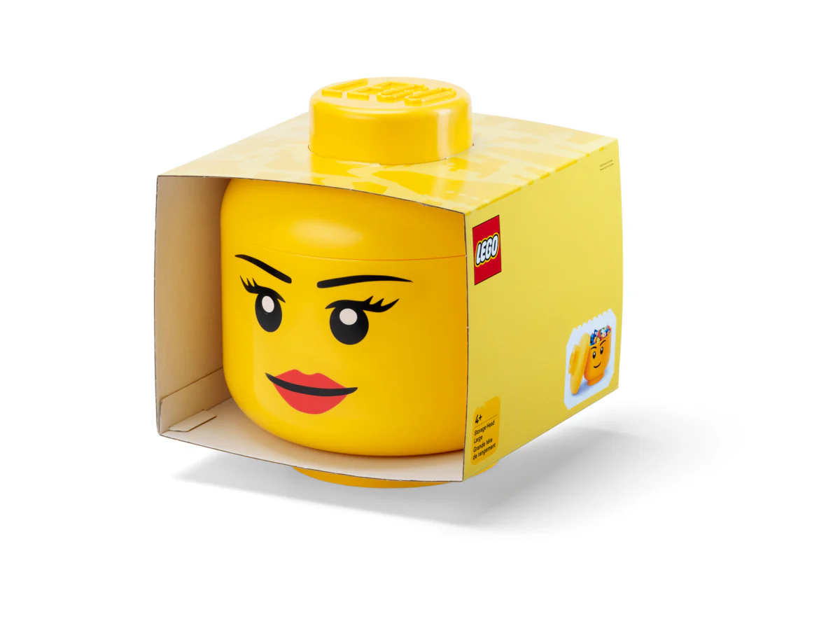 Boîte De Rangement - Tête Fille - Grande Taille - Jaune - Image 4