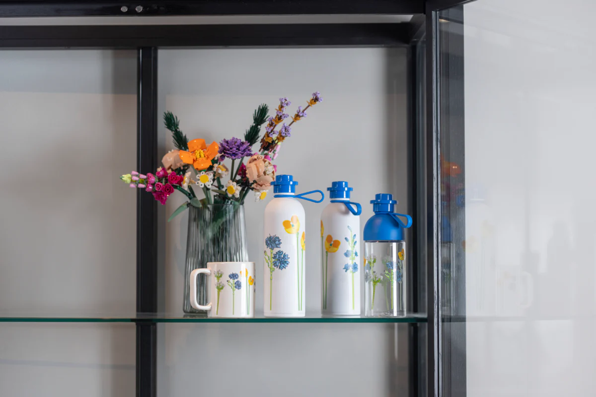 Gourde - Motif Fleurs Sauvages - 500 Ml - Bleu Transparent - Image 11