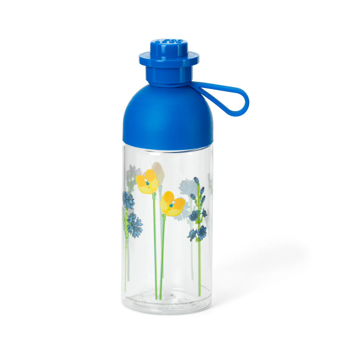 Gourde - Motif Fleurs Sauvages - 500 Ml - Bleu Transparent - Image 2