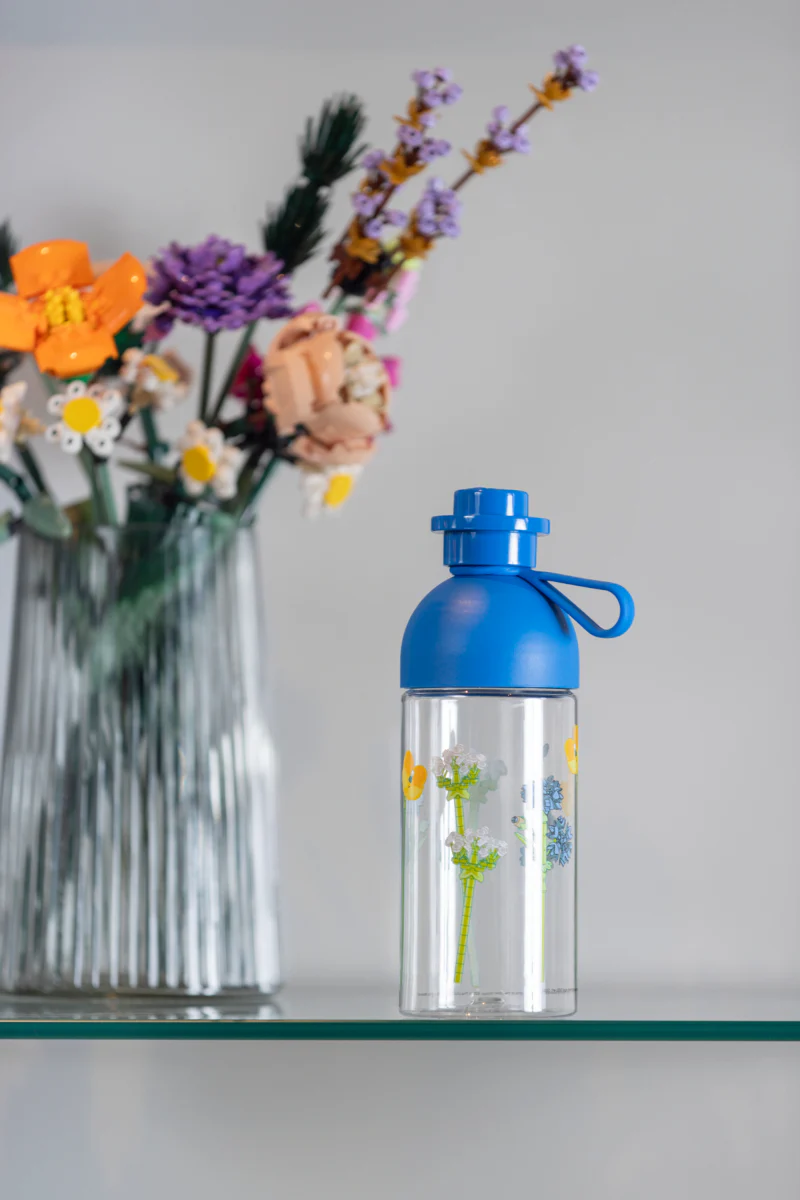 Gourde - Motif Fleurs Sauvages - 500 Ml - Bleu Transparent - Image 3
