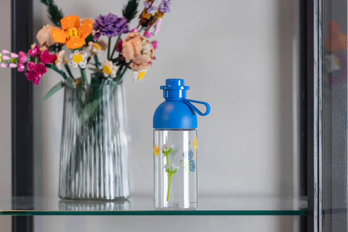 Gourde - Motif Fleurs Sauvages - 500 Ml - Bleu Transparent - Image 4