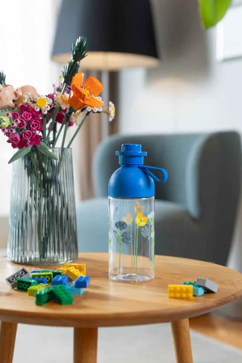 Gourde - Motif Fleurs Sauvages - 500 Ml - Bleu Transparent - Image 5