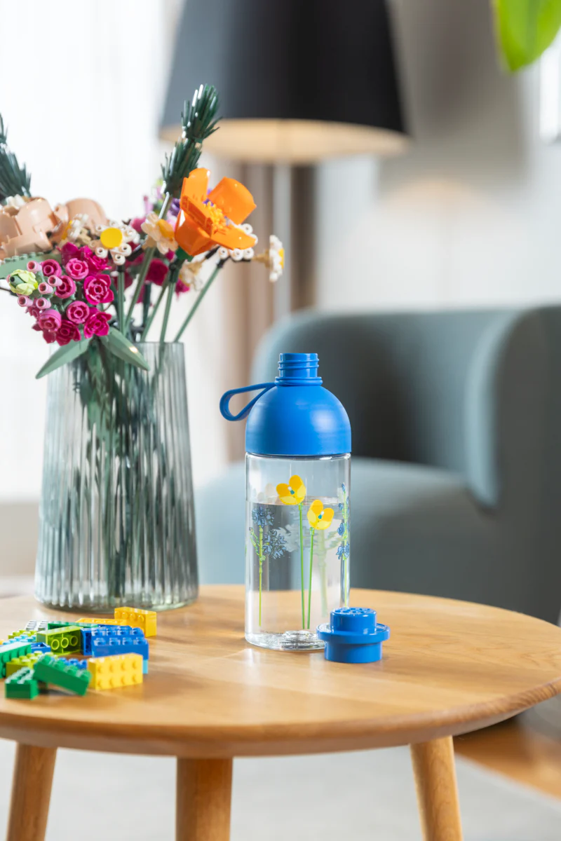 Gourde - Motif Fleurs Sauvages - 500 Ml - Bleu Transparent - Image 6