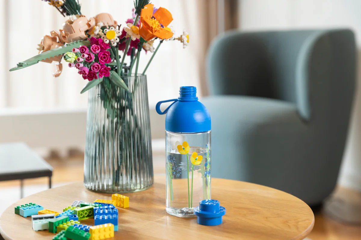 Gourde - Motif Fleurs Sauvages - 500 Ml - Bleu Transparent - Image 7