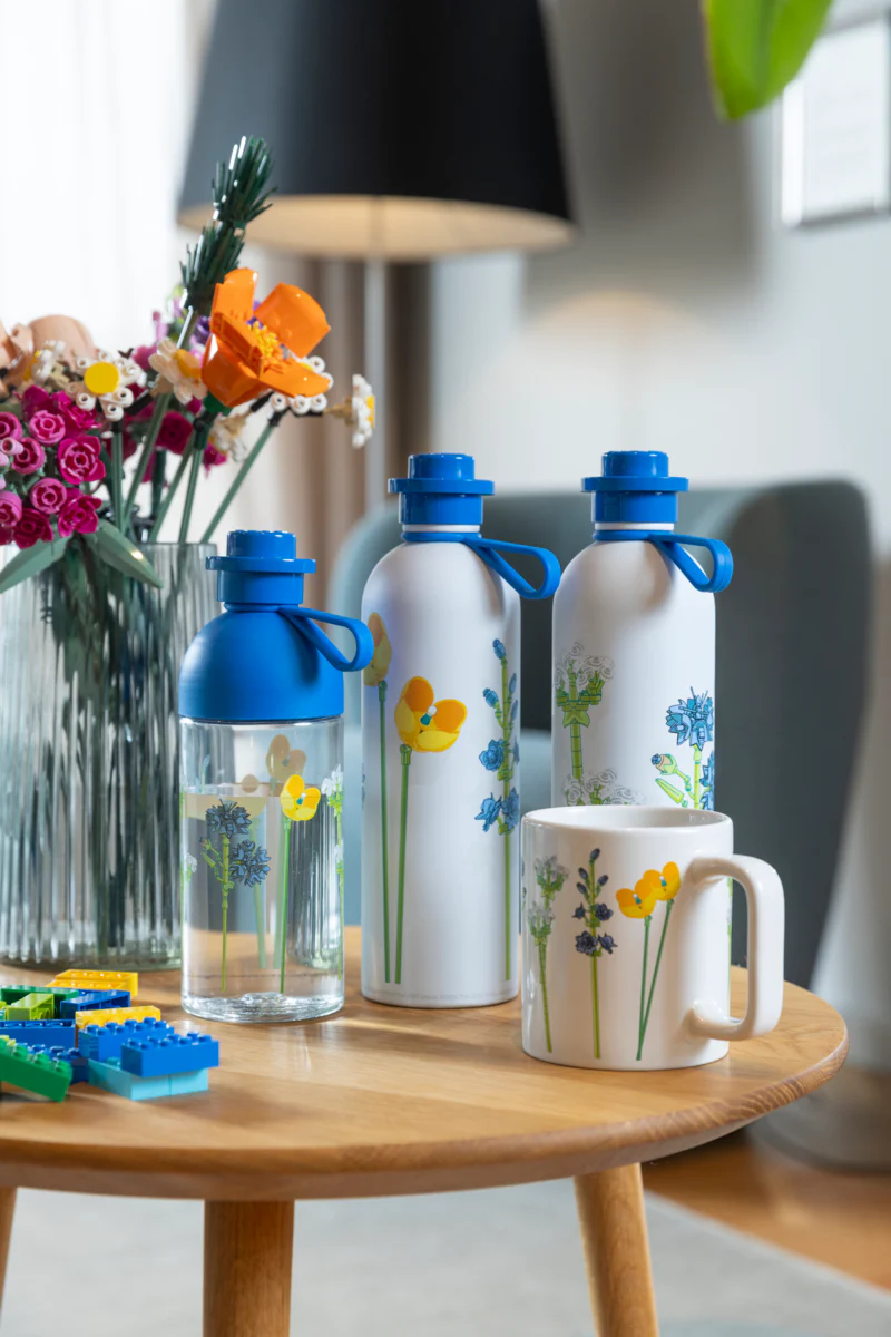Gourde - Motif Fleurs Sauvages - 500 Ml - Bleu Transparent - Image 9