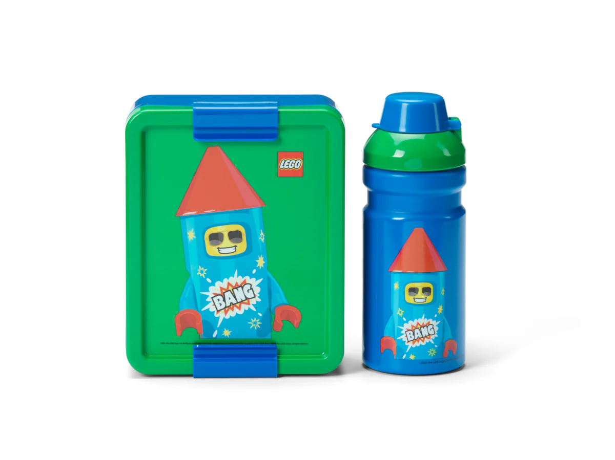 Set Repas Gourde + Lunchbox - Motif Feu D'Artifice - Image 2