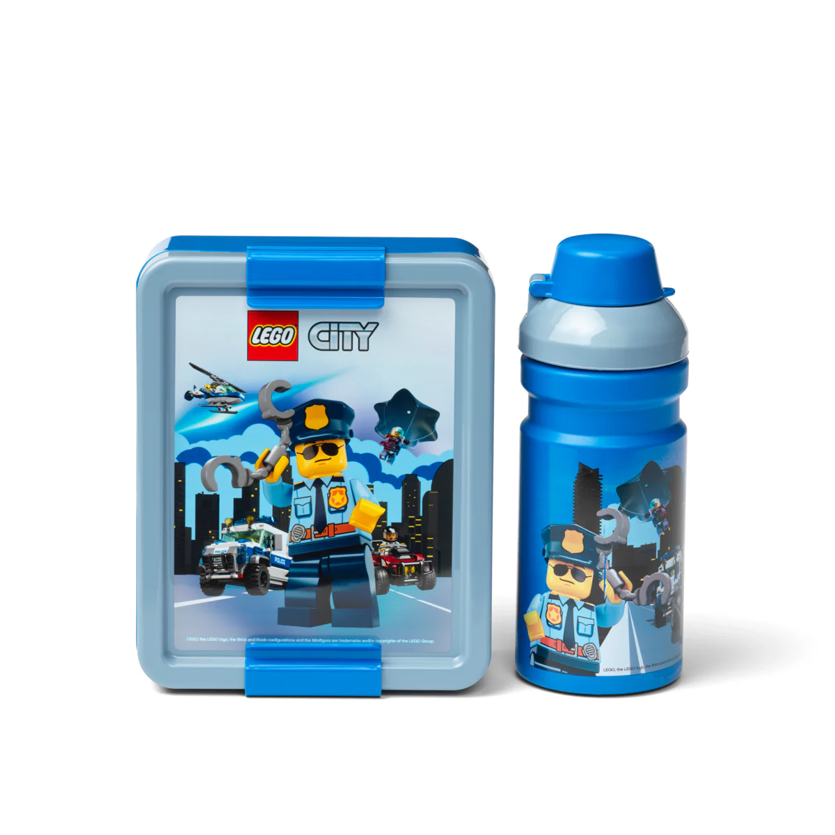 Set Repas Gourde + Lunchbox - Motif City - Bleu - Image 2