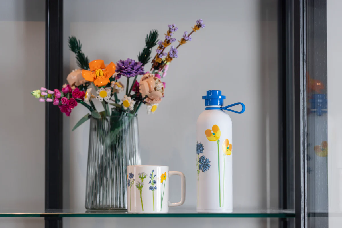 Bouteille Inox - Motif Fleurs Sauvages - Blanc - Image 10
