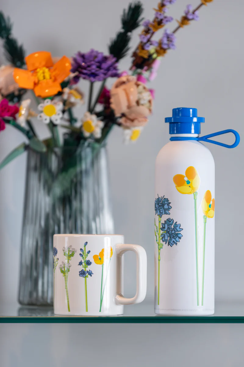 Bouteille Inox - Motif Fleurs Sauvages - Blanc - Image 8