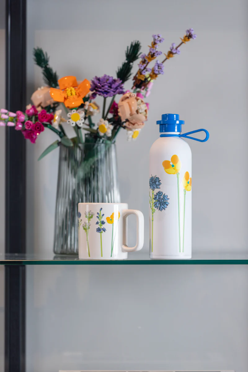 Bouteille Inox - Motif Fleurs Sauvages - Blanc - Image 9