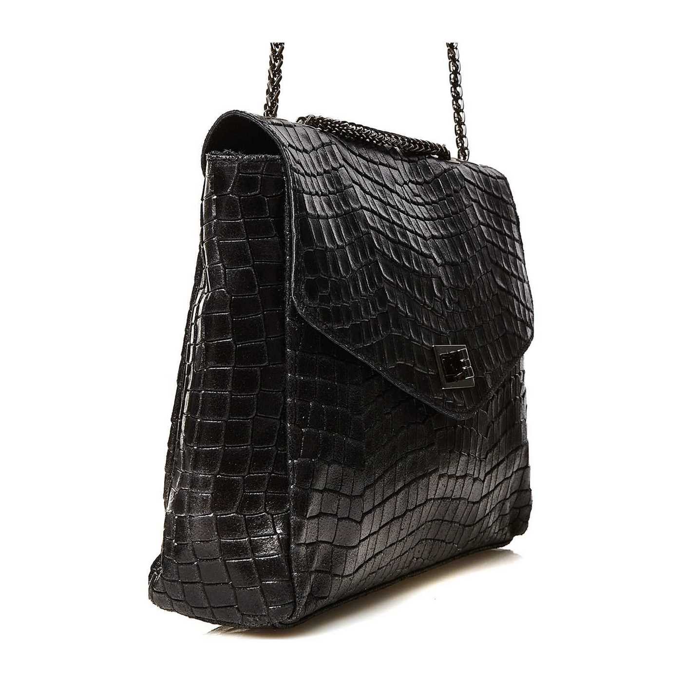 Sac À Bandoulière Maku Croco - Noir - Image 3