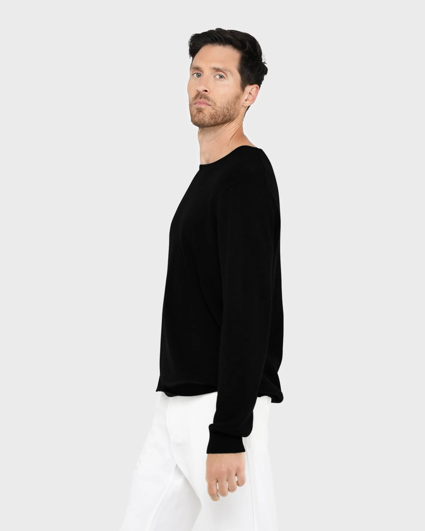 Pull Col Rond Antoine - Noir - Homme - Image 3