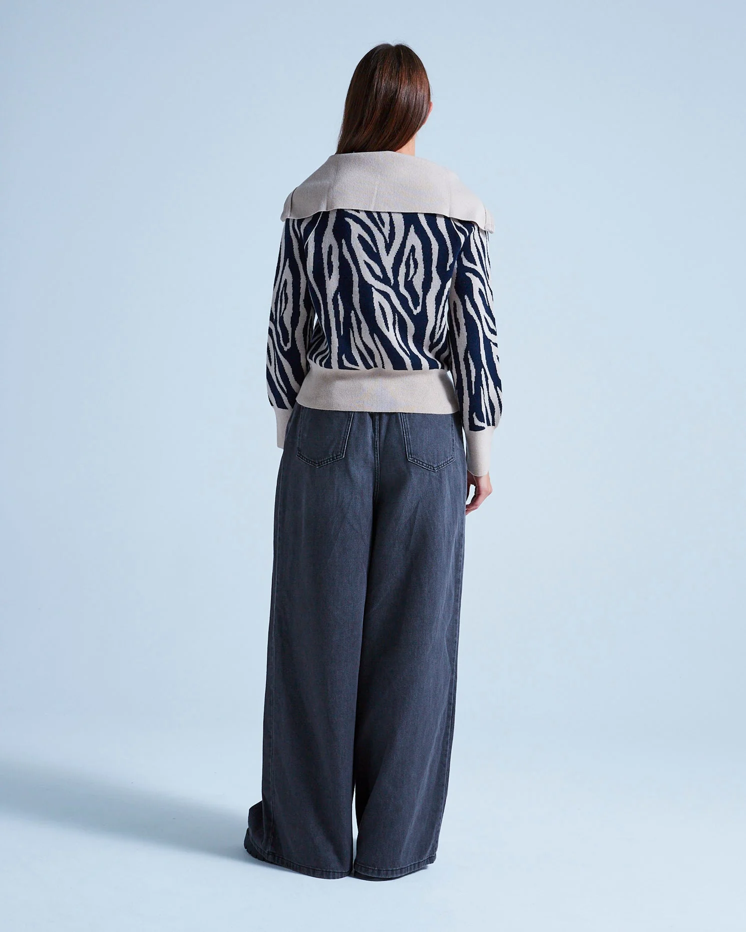 Pull Col Montant Manches Longues Zebre Mago - Zebre Grège - Femme - Image 11