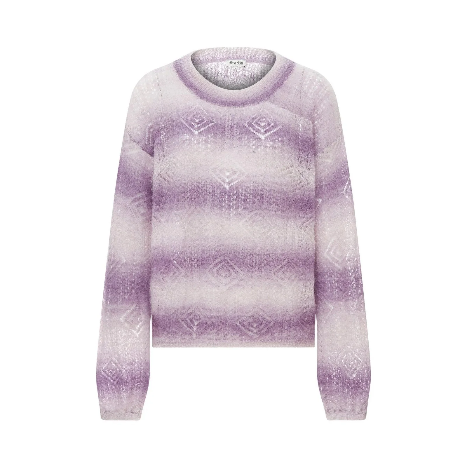 Alma Deia - Pull Ajouré Mohair - Violet - Femme - Image 4
