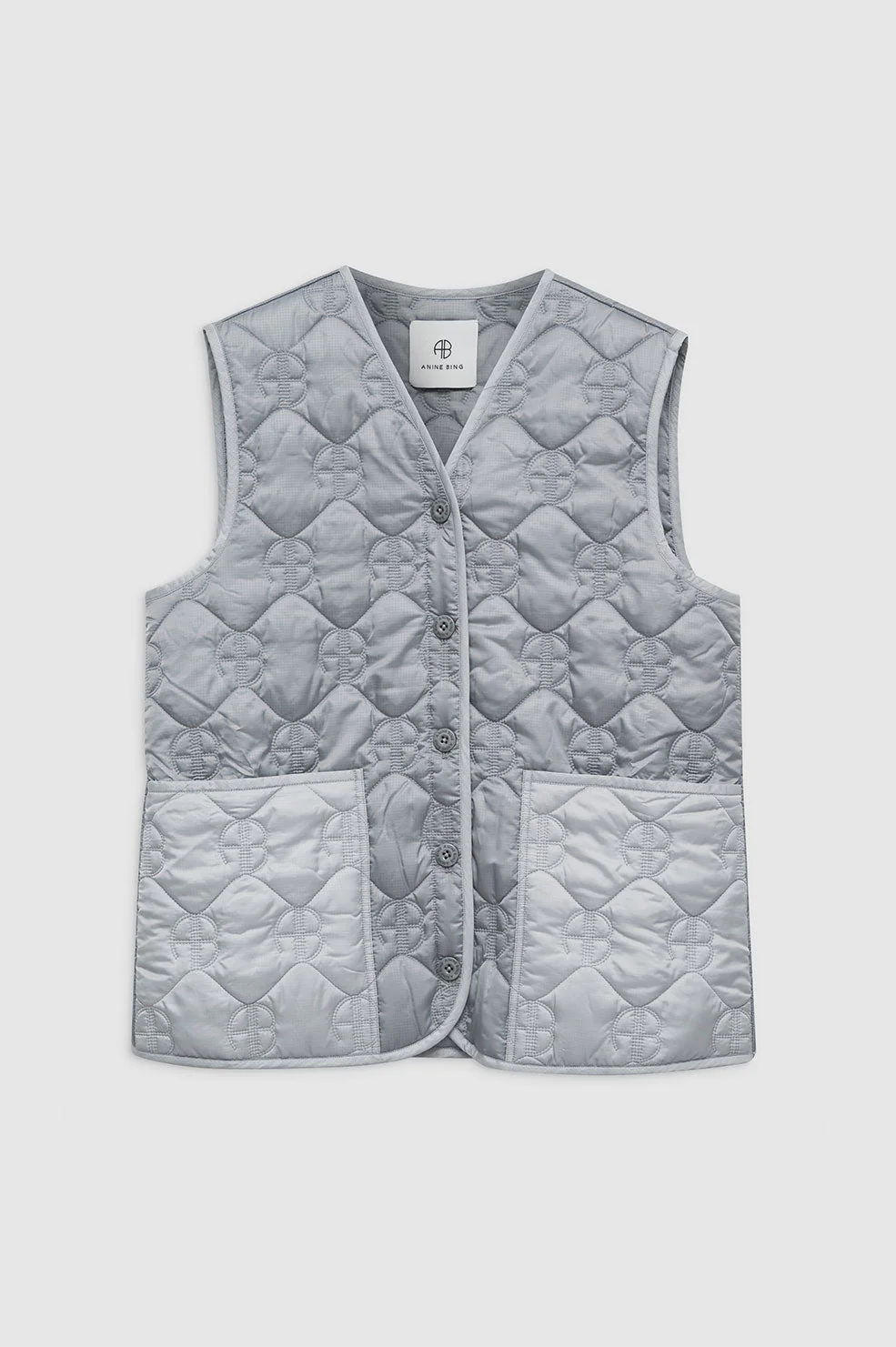 Andy Gilet Monogramme - Gris - Image 3
