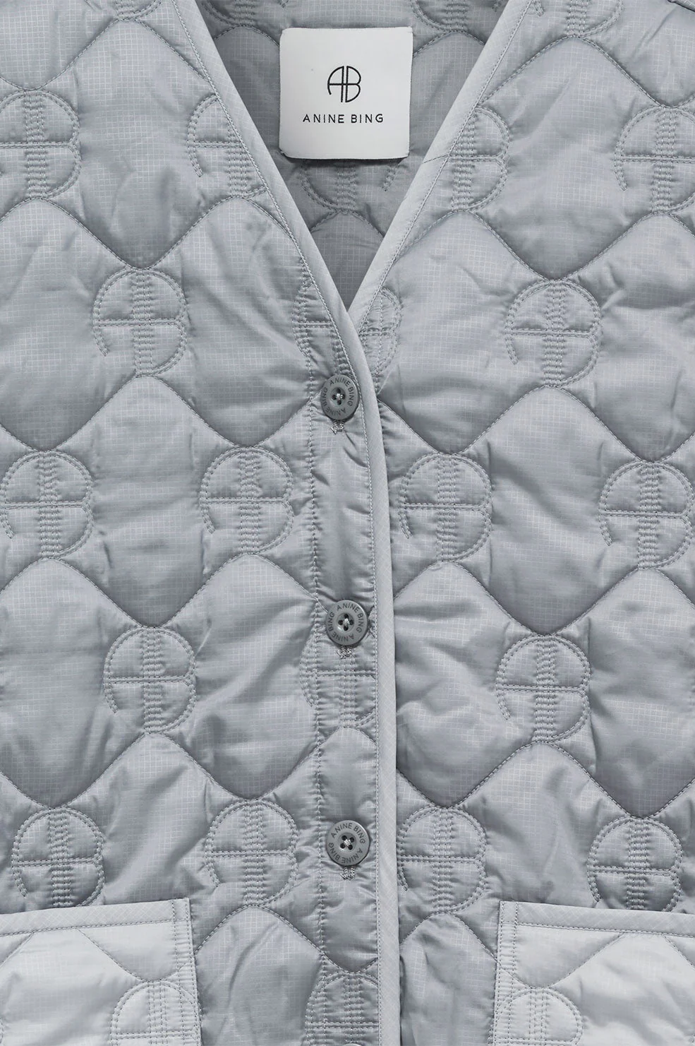 Andy Gilet Monogramme - Gris - Image 4