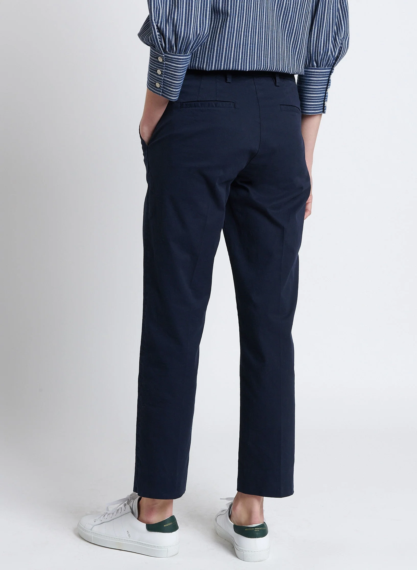 Maison Standards - Chino Coton Léger - Bleu - Femme - Image 4