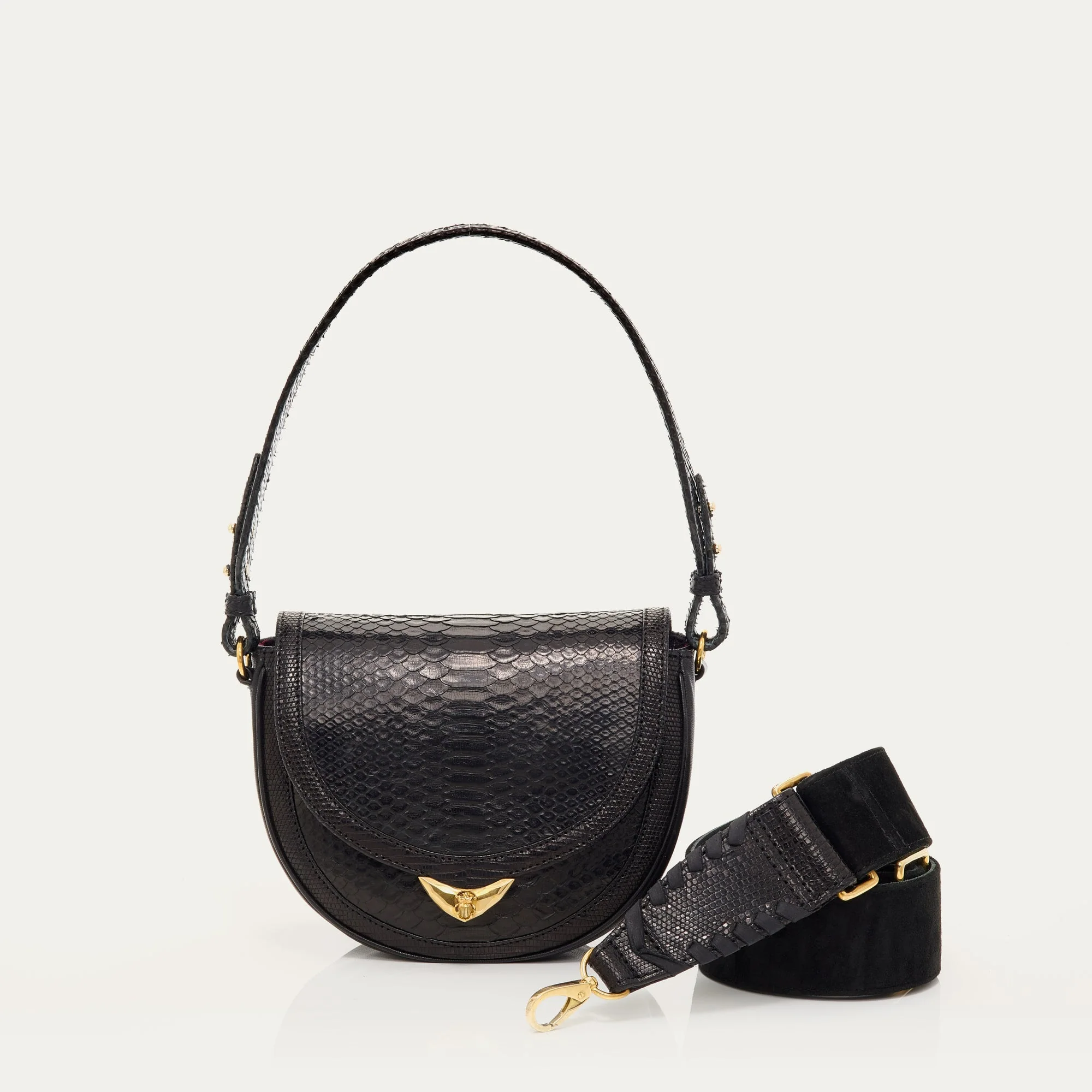 Sac Python Victoria Noir Anse Et Bandouliere - Image 2