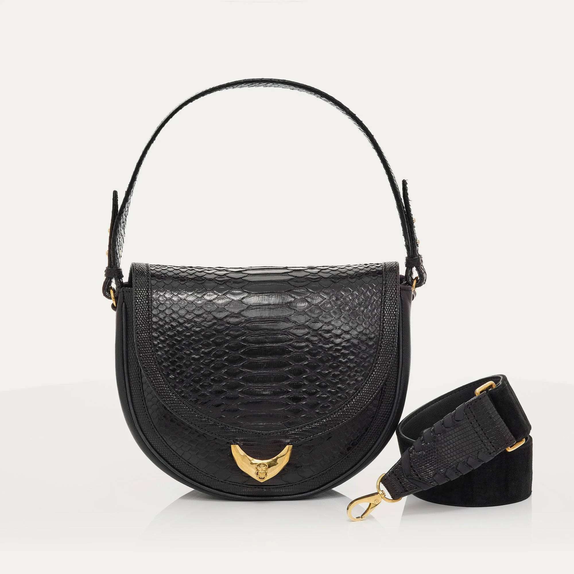 Sac Python Big Victoria Noir Anse Et Bandouliere - Image 2