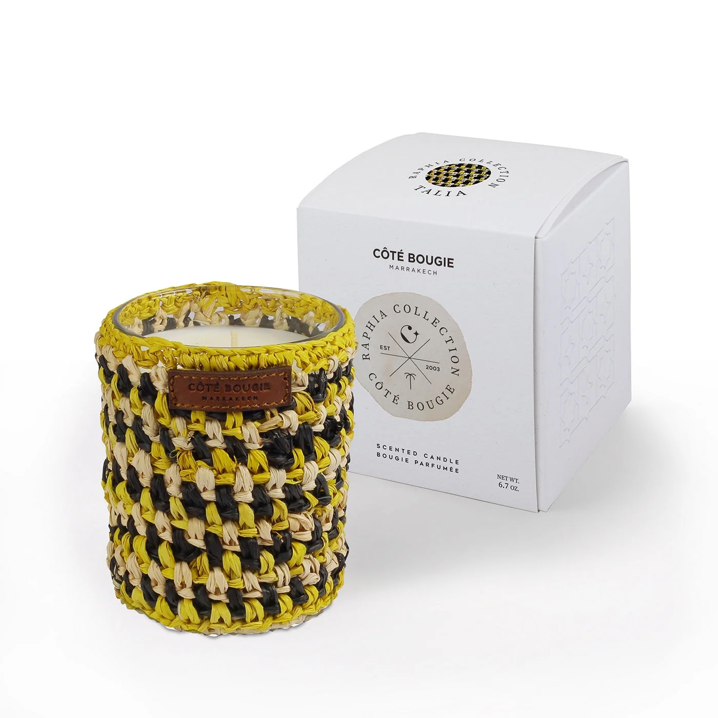 Bougie Raphia Talia - Jasmin De Nuit - Jaune - Image 3