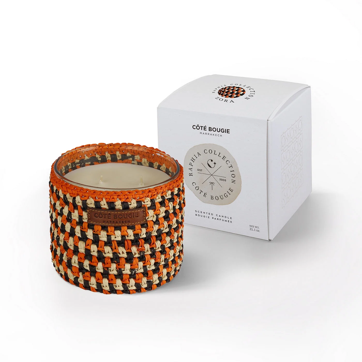 Bougie Raphia Zora - Fleur Oranger - Orange - Image 10