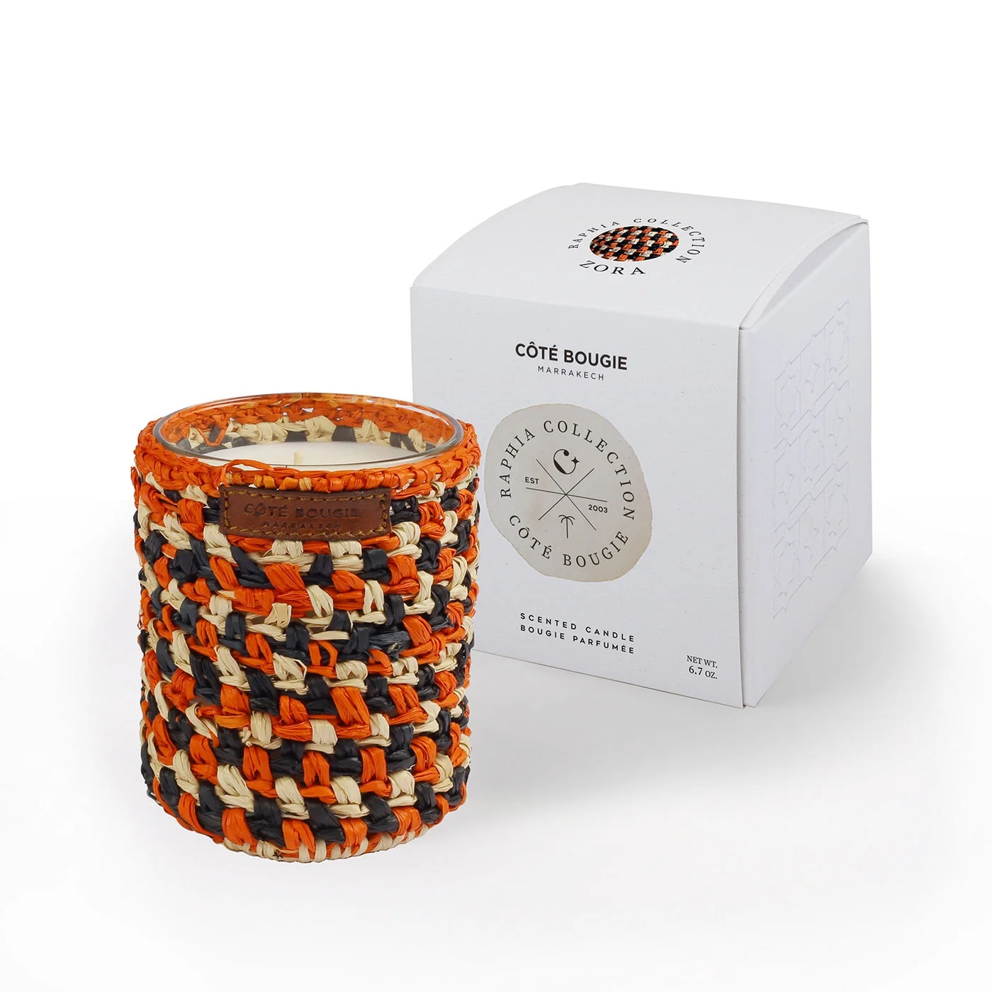 Bougie Raphia Zora - Fleur Oranger - Orange - Image 15