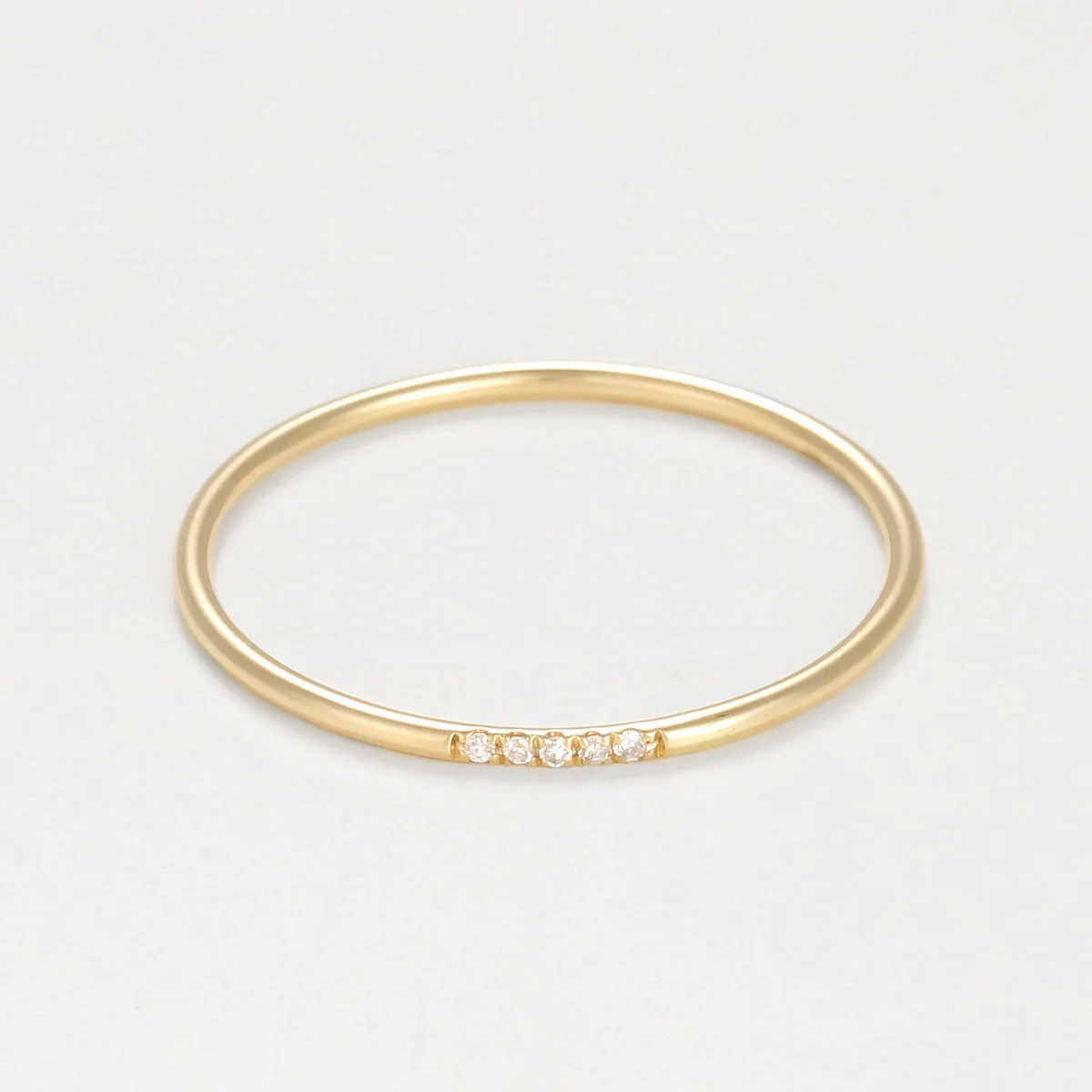 Bague "Alliance Humilité" Diamants 0,02Ct/5 - Or Jaune - Image 2