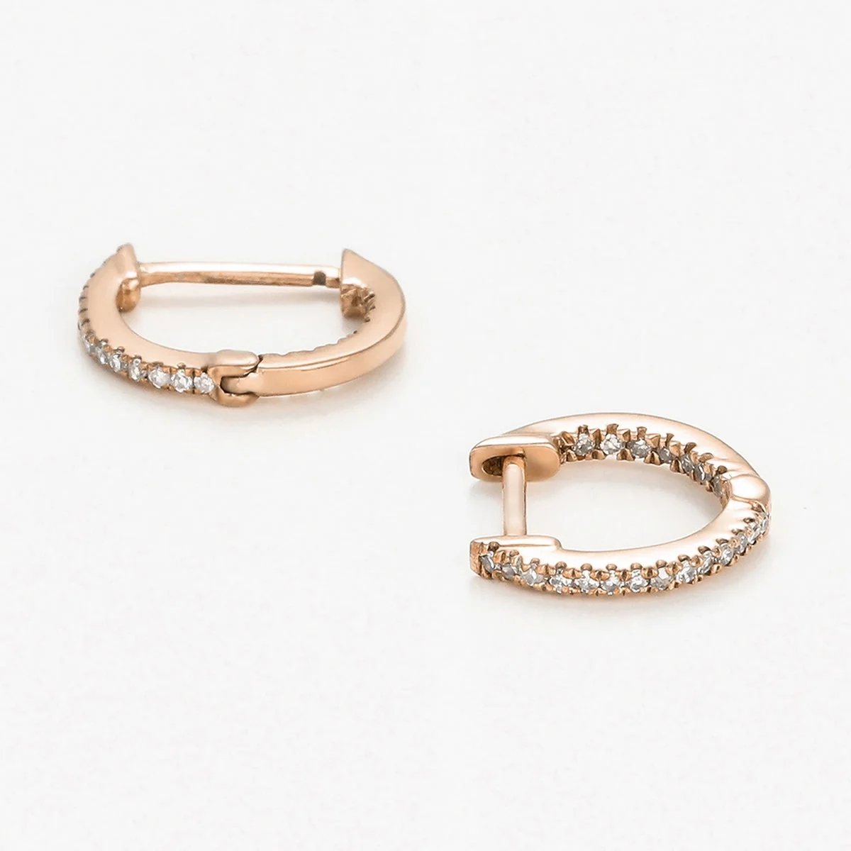 Boucles D'Oreilles "Perfect Créoles" Diamants 0,08/42 - Or Rose - Image 2