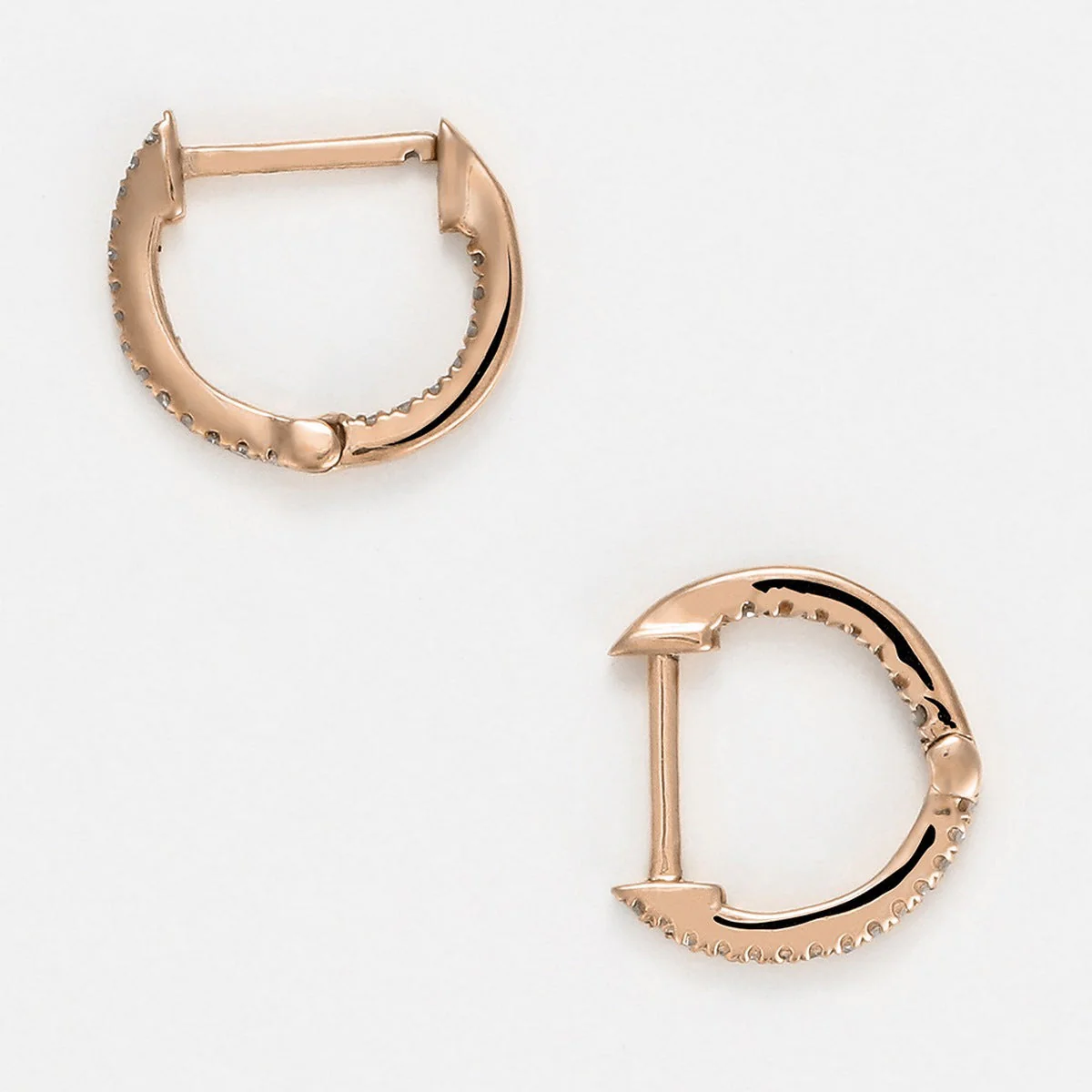 Boucles D'Oreilles "Perfect Créoles" Diamants 0,08/42 - Or Rose - Image 3