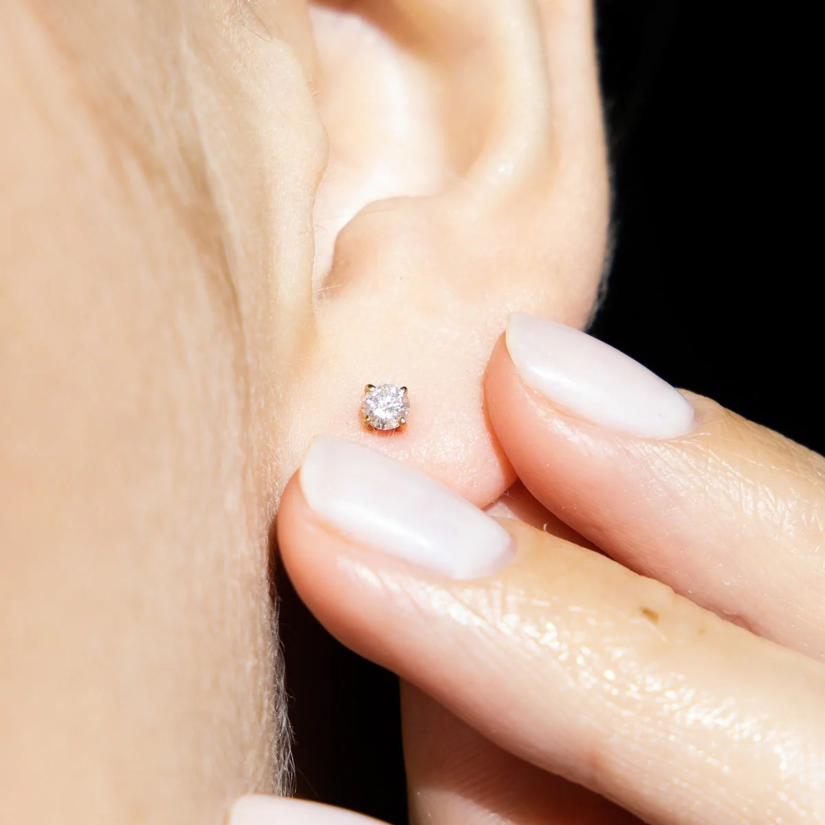 Boucles d'oreilles "Single diamond 0,20" Diamants 0,20/2 - Image 2
