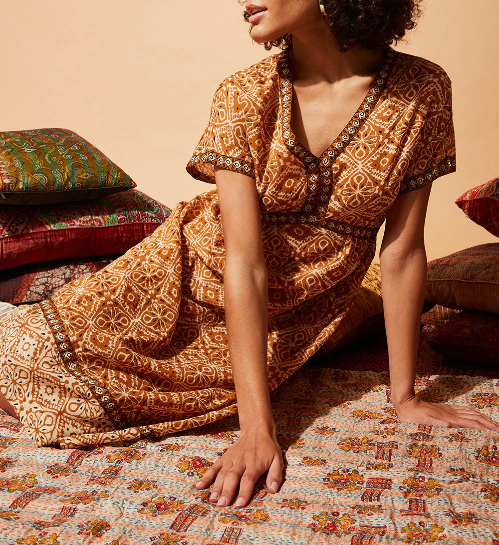 Robe Courte Soraya - Ocre - Image 2