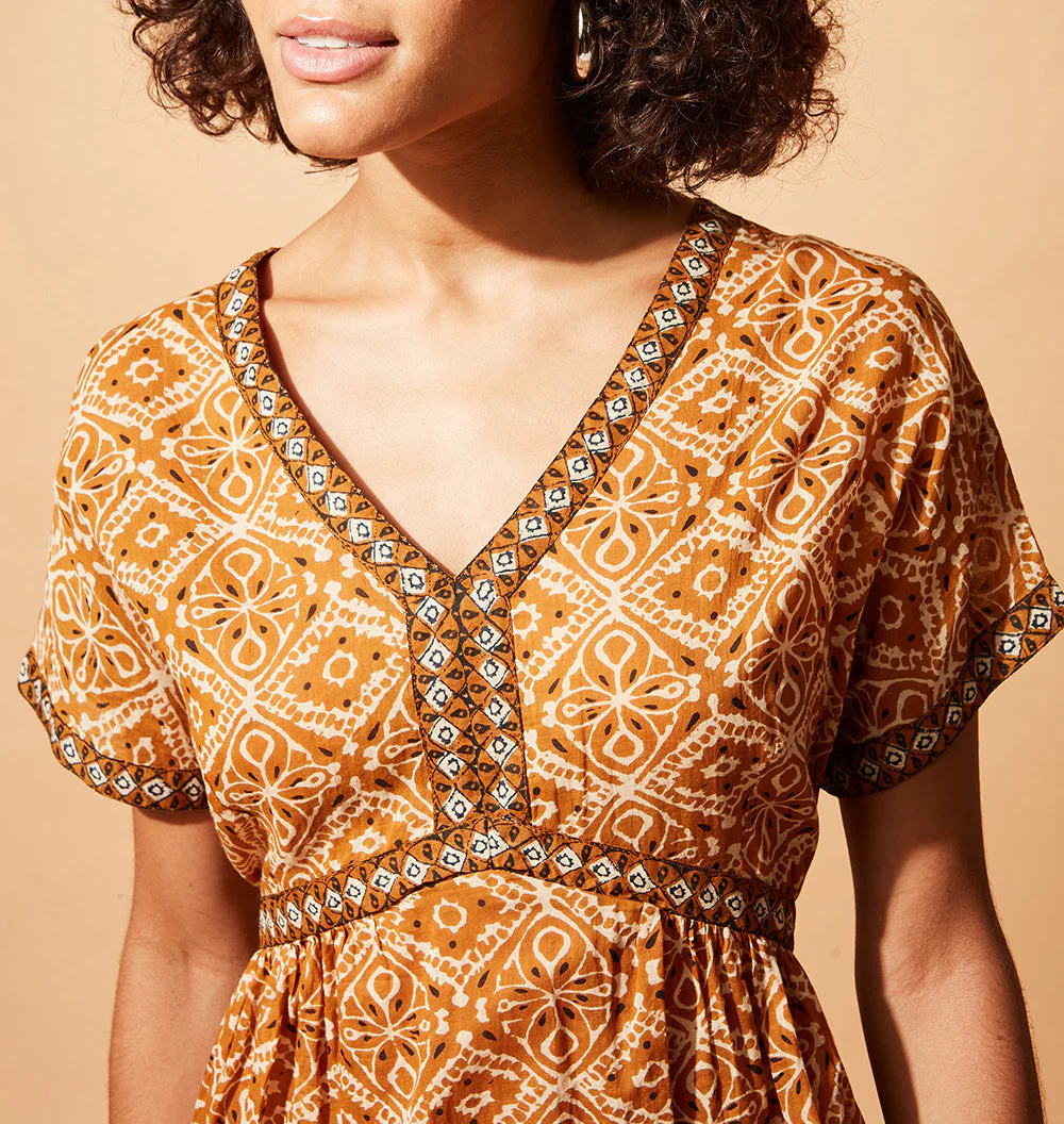 Robe Courte Soraya - Ocre - Image 4