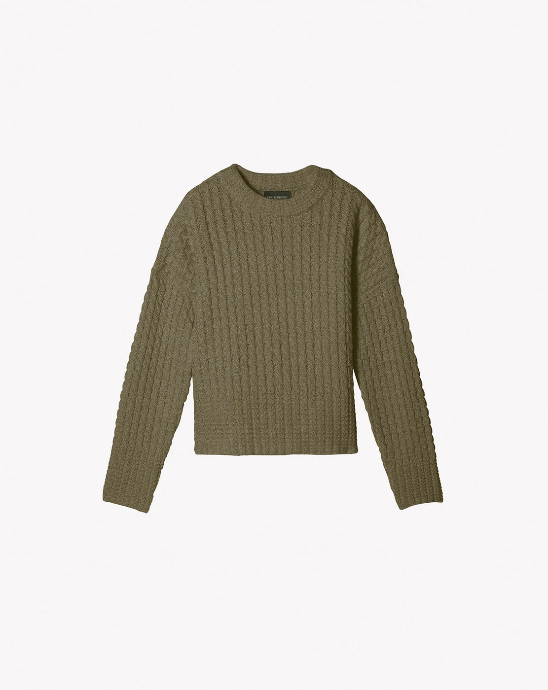 Eric Bompard - Pull Col Montant Double Torsades - Kaki - Femme - Image 3