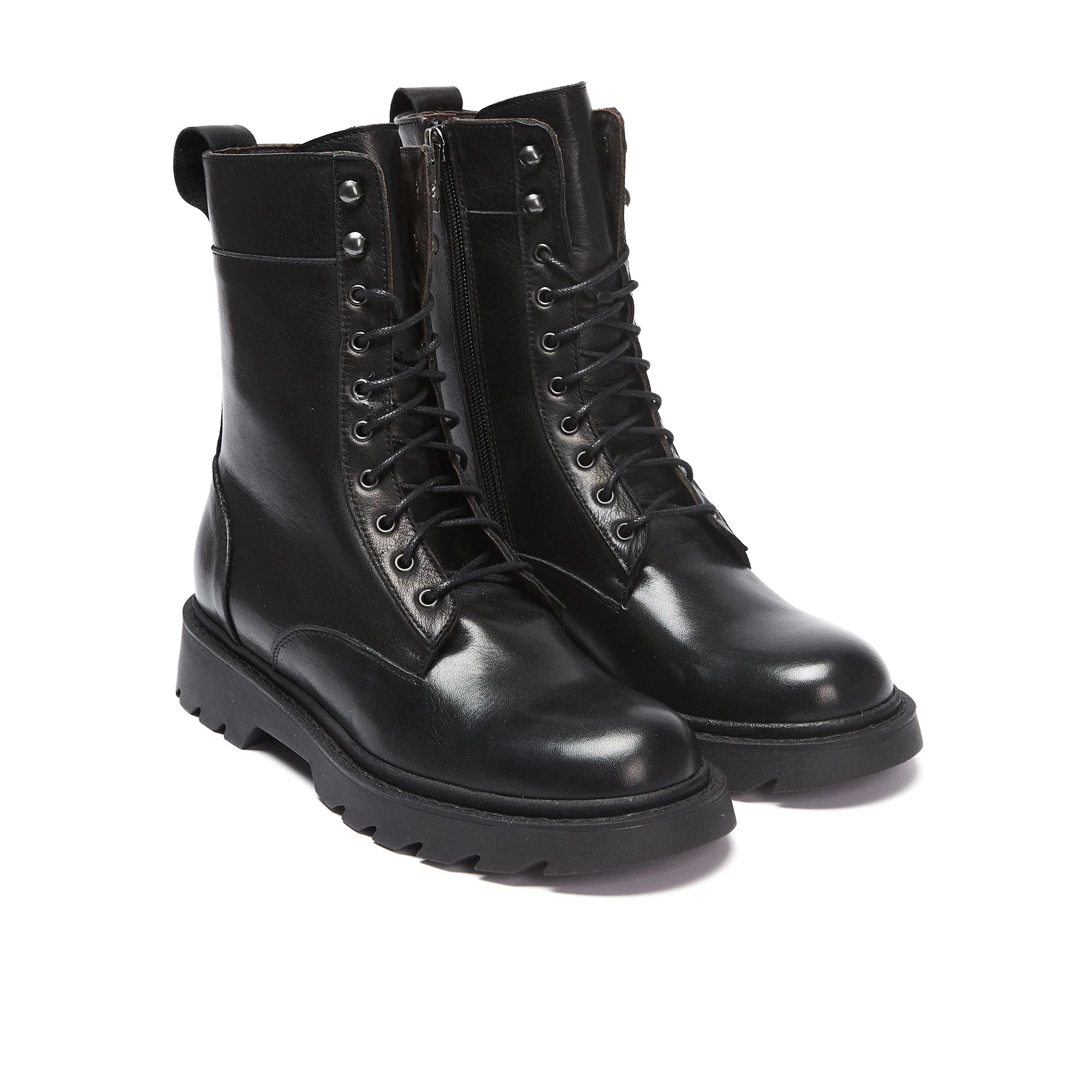 Frank Daniel - Bottines À Lacets Montantes - Noir - Femme - Image 5