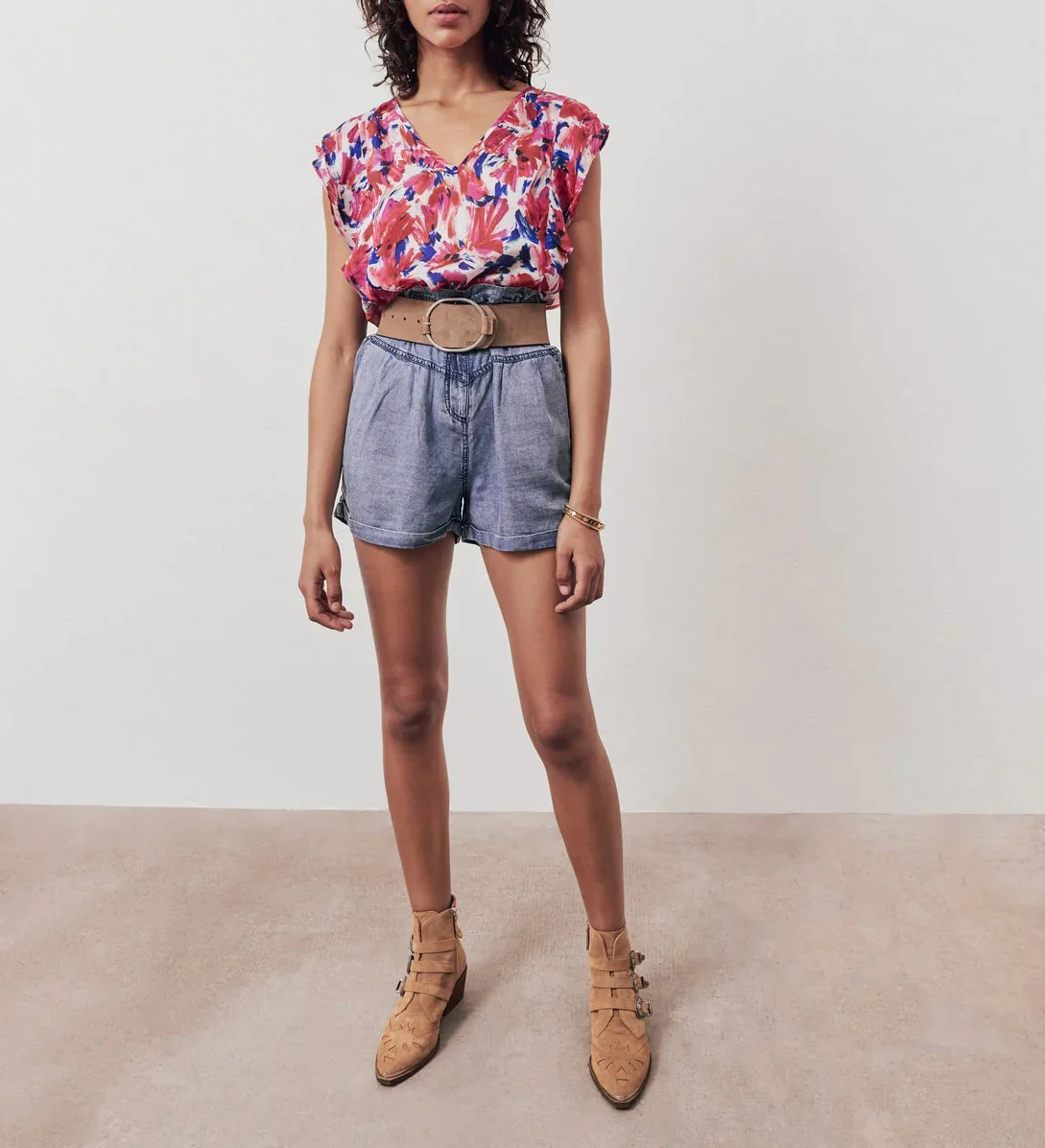 IKKS - Top Loose Imprimé Floral Flash Recyclé - Hortensia - Image 6