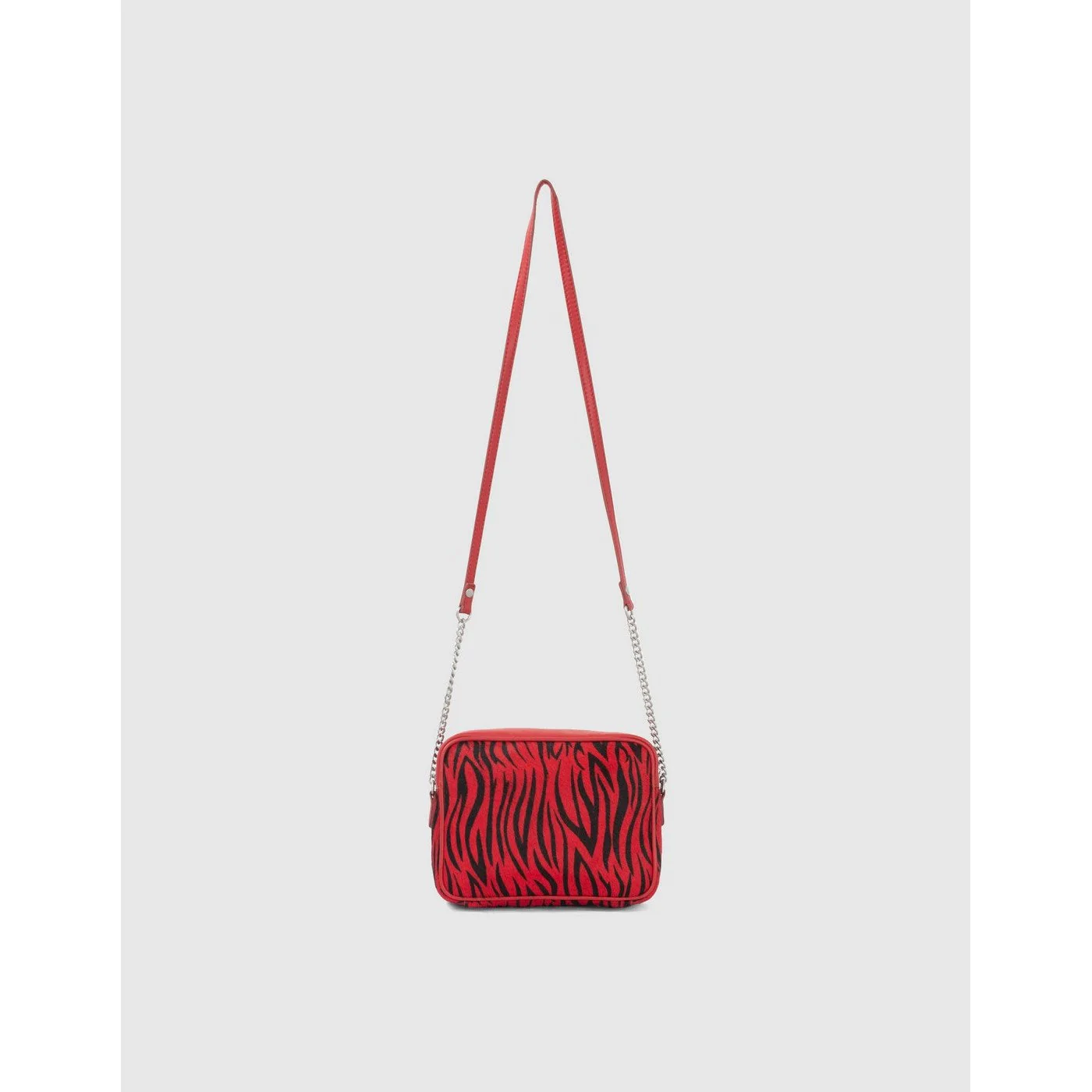 IKKS - Sac Boxy The Lover Effet Pony Zèbre Noir Et Rouge - Vermillon - Image 3