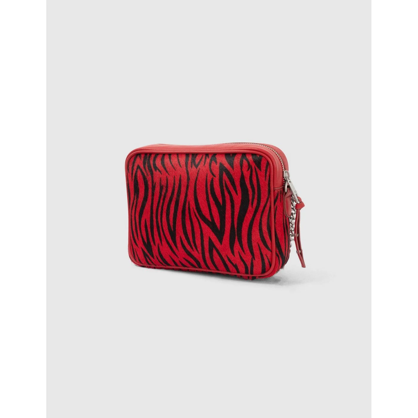 IKKS - Sac Boxy The Lover Effet Pony Zèbre Noir Et Rouge - Vermillon - Image 4