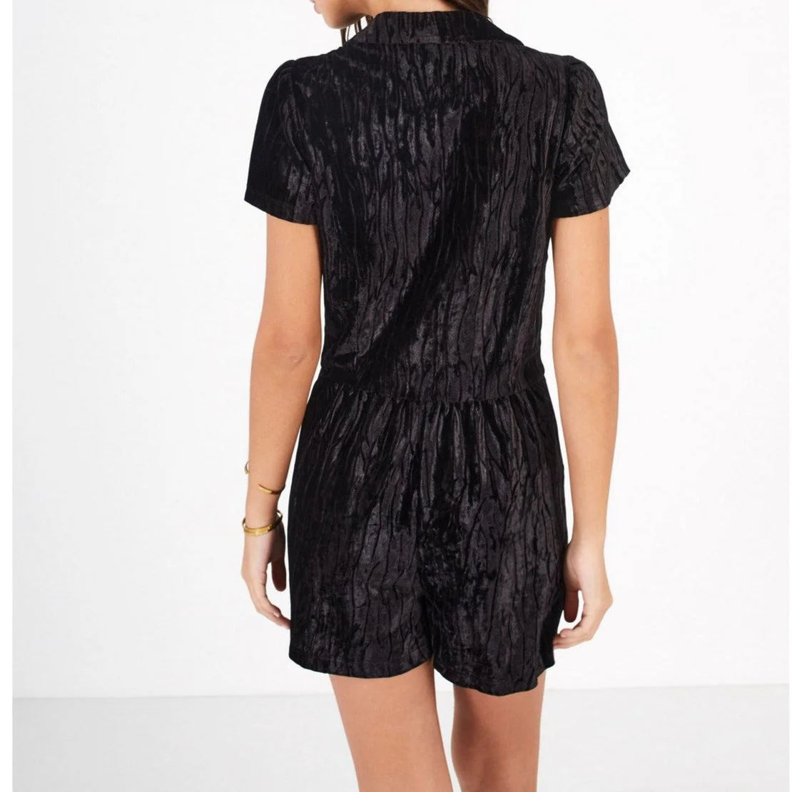 IKKS - Combi Short Noir En Panne De Velours Reliefée I.Code - Noir - Image 3